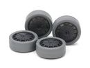 [15545] Hard Small Diameter Low-Profile Tires (26 mm/Gray) & Carbon Wheels (Dish, for Super X & XX Chassis)