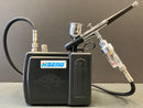 Mini Portable Compressor with 0.3 mm Dual Action Airbrush Signature Black Version HS08ADC-KCF