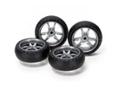 [15491] Large Diameter V Spoke Narrow Wheels with Arched Tires