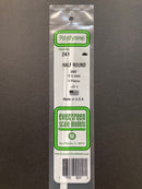 35 cm Opaque White Polystyrene Half Round Strips 聚苯乙烯半圓條